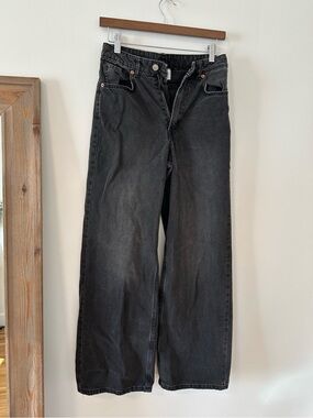 H&M Wide Leg Jeans in Black Size 4